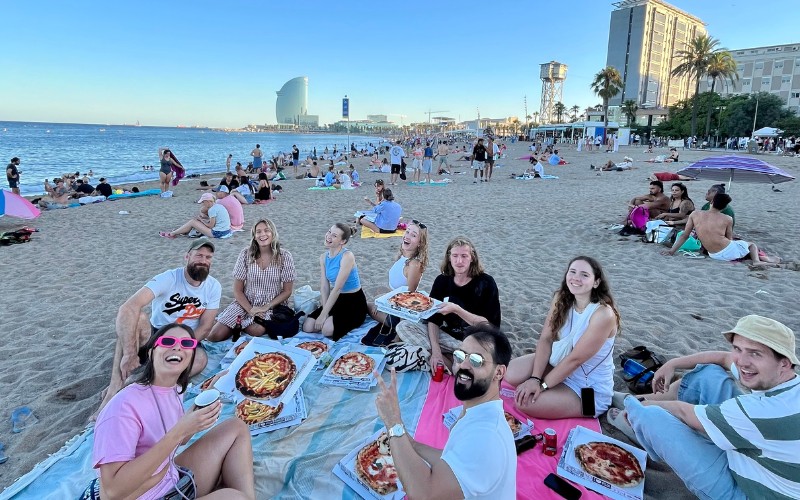 Pizza on the beach